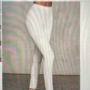 Joah brown ribbed leggings in bone color size xs